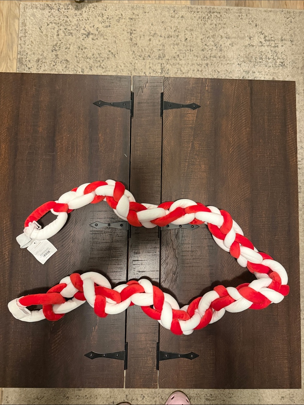 Wondershop Red and White Plush Braided Garland